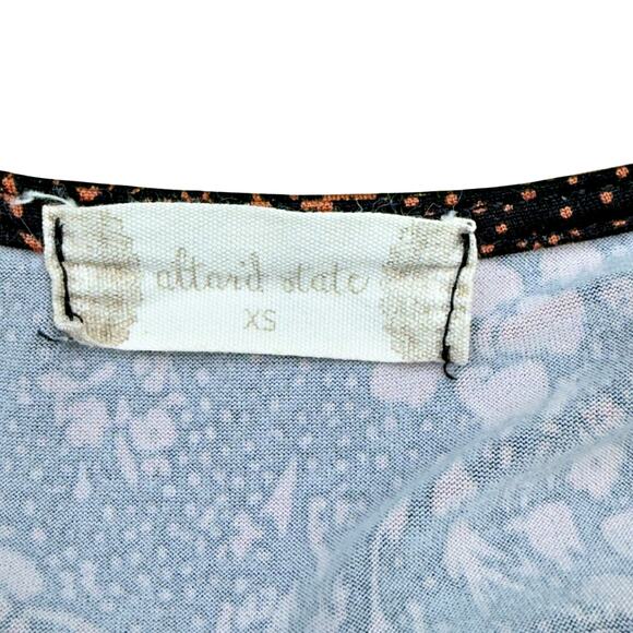 Altar'd State XS Black Orange Deep V Neck Long Sleeve Mini Dress Indie Skater - Picture 4 of 7